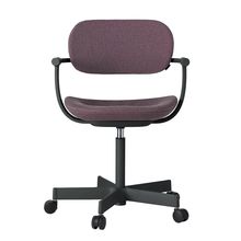 ［ 公式ストアモデル ・ 組立式 ] バーテブラ03 （vertebra03） 5本脚 KG825SDM1T1X4C 本体 :  T1 / ブラックT　抵抗付ウレタン双輪キャスター ［ SD張地 : X4 / グレイッシュパープル ]