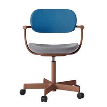 [ 公式ストアモデル ・ 組立式 ] バーテブラ03 ( vertebra03 ) 5本脚 KG825KCF1210C 本体 : F2 / チェスナットブラウン ナイロン双輪キャスター KC張地コンビ張り 座 : 12 / Mineral×背 : 10 / Ocean ]