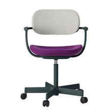 [ 公式ストアモデル ・ 組立式 ] バーテブラ03 ( vertebra03 ) 5本脚 KG825KCG2402C 本体 : G1 / ダークグリーン ナイロン双輪キャスター KC張地コンビ張り 座 : 24 / Iris×背 : 2 / Gravel ]