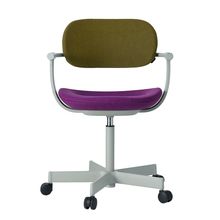 [ 公式ストアモデル ・ 組立式 ] バーテブラ03 ( vertebra03 ) 5本脚 KG825KCL2423C 本体 : L4 / ペールオリーブ ナイロン双輪キャスター KC張地コンビ張り 座 : 24 / Iris×背 : 23 / Fern ]