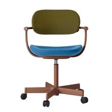 [ 公式ストアモデル ・ 組立式 ] バーテブラ03 ( vertebra03 ) 5本脚 KG825KCM1F1023C 本体 : F2 / チェスナットブラウン 抵抗付ウレタン双輪キャスター KC張地コンビ張り 座 : 10 / Ocean×背 : 23 / Fern ]
