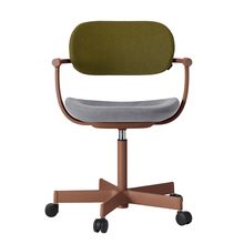 [ 公式ストアモデル ・ 組立式 ] バーテブラ03 ( vertebra03 ) 5本脚 KG825KCM1F1223C 本体 : F2 / チェスナットブラウン 抵抗付ウレタン双輪キャスター KC張地コンビ張り 座 : 12 / Mineral×背 : 23 / Fern ]