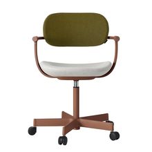 [ 公式ストアモデル ・ 組立式 ] バーテブラ03 ( vertebra03 ) 5本脚 KG825KCM1F0223C 本体 : F2 / チェスナットブラウン 抵抗付ウレタン双輪キャスター KC張地コンビ張り 座 : 2 / Gravel×背 : 23 / Fern ]