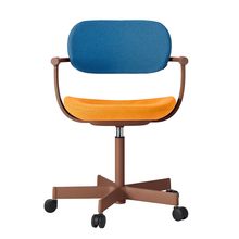 [ 公式ストアモデル ・ 組立式 ] バーテブラ03 ( vertebra03 ) 5本脚 KG825KCM1F0410C 本体 : F2 / チェスナットブラウン 抵抗付ウレタン双輪キャスター KC張地コンビ張り 座 : 4 / Zest×背 : 10 / Ocean ]