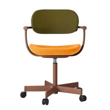 [ 公式ストアモデル ・ 組立式 ] バーテブラ03 ( vertebra03 ) 5本脚 KG825KCM1F0423C 本体 : F2 / チェスナットブラウン 抵抗付ウレタン双輪キャスター KC張地コンビ張り 座 : 4 / Zest×背 : 23 / Fern ]