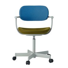 [ 公式ストアモデル ・ 組立式 ] バーテブラ03 ( vertebra03 ) 5本脚 KG825KCM1L2310C 本体 : L4 / ペールオリーブ 抵抗付ウレタン双輪キャスター KC張地コンビ張り 座 : 23 / Fern×背 : 10 / Ocean ]