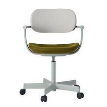 [ 公式ストアモデル ・ 組立式 ] バーテブラ03 ( vertebra03 ) 5本脚 KG825KCM1L2302C 本体 : L4 / ペールオリーブ 抵抗付ウレタン双輪キャスター KC張地コンビ張り 座 : 23 / Fern×背 : 2 / Gravel ]