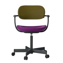 [ 公式ストアモデル ・ 組立式 ] バーテブラ03 ( vertebra03 ) 5本脚 KG825KCT2423C 本体 : T1 / ブラックT ナイロン双輪キャスター KC張地コンビ張り 座 : 24 / Iris×背 : 23 / Fern ]