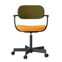 [ 公式ストアモデル ・ 組立式 ] バーテブラ03 ( vertebra03 ) 5本脚 KG825KCT0423C 本体 : T1 / ブラックT ナイロン双輪キャスター KC張地コンビ張り 座 : 4 / Zest×背 : 23 / Fern ]