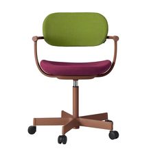［ 公式ストアモデル ・ 組立式 ] バーテブラ03 （vertebra03） 5本脚 KG825KSF1008C 本体 :  F2 / チェスナットブラウン ナイロン双輪キャスター ［ KS張地コンビ張り 座 : 10 / Cranberry×背 : 8 / Basil ]