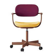 ［ 公式ストアモデル ・ 組立式 ] バーテブラ03 （vertebra03） 5本脚 KG825KSF0410C 本体 :  F2 / チェスナットブラウン ナイロン双輪キャスター ［ KS張地コンビ張り 座 : 4 / Mustard×背 : 10 / Cranberry ]