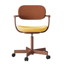 ［ 公式ストアモデル ・ 組立式 ] バーテブラ03 （vertebra03） 5本脚 KG825KSF0411C 本体 :  F2 / チェスナットブラウン ナイロン双輪キャスター ［ KS張地コンビ張り 座 : 4 / Mustard×背 : 11 / Penny ]