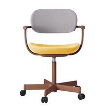 ［ 公式ストアモデル ・ 組立式 ] バーテブラ03 （vertebra03） 5本脚 KG825KSF0414C 本体 :  F2 / チェスナットブラウン ナイロン双輪キャスター ［ KS張地コンビ張り 座 : 4 / Mustard×背 : 14 / Foil ]