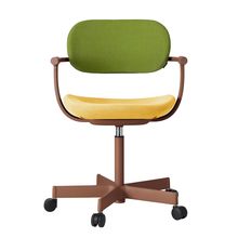 ［ 公式ストアモデル ・ 組立式 ] バーテブラ03 （vertebra03） 5本脚 KG825KSF0408C 本体 :  F2 / チェスナットブラウン ナイロン双輪キャスター ［ KS張地コンビ張り 座 : 4 / Mustard×背 : 8 / Basil ]