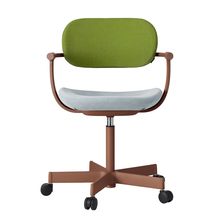 ［ 公式ストアモデル ・ 組立式 ] バーテブラ03 （vertebra03） 5本脚 KG825KSF0508C 本体 :  F2 / チェスナットブラウン ナイロン双輪キャスター ［ KS張地コンビ張り 座 : 5 / Sea Breeze×背 : 8 / Basil ]