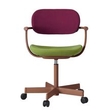 ［ 公式ストアモデル ・ 組立式 ] バーテブラ03 （vertebra03） 5本脚 KG825KSF0810C 本体 :  F2 / チェスナットブラウン ナイロン双輪キャスター ［ KS張地コンビ張り 座 : 8 / Basil×背 : 10 / Cranberry ]