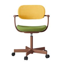 ［ 公式ストアモデル ・ 組立式 ] バーテブラ03 （vertebra03） 5本脚 KG825KSF0804C 本体 :  F2 / チェスナットブラウン ナイロン双輪キャスター ［ KS張地コンビ張り 座 : 8 / Basil×背 : 4 / Mustard ]