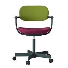 ［ 公式ストアモデル ・ 組立式 ] バーテブラ03 （vertebra03） 5本脚 KG825KSG1008C 本体 :  G1 / ダークグリーン ナイロン双輪キャスター ［ KS張地コンビ張り 座 : 10 / Cranberry×背 : 8 / Basil ]