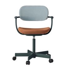 ［ 公式ストアモデル ・ 組立式 ] バーテブラ03 （vertebra03） 5本脚 KG825KSG1105C 本体 :  G1 / ダークグリーン ナイロン双輪キャスター ［ KS張地コンビ張り 座 : 11 / Penny×背 : 5 / Sea Breeze ]