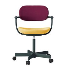 ［ 公式ストアモデル ・ 組立式 ] バーテブラ03 （vertebra03） 5本脚 KG825KSG0410C 本体 :  G1 / ダークグリーン ナイロン双輪キャスター ［ KS張地コンビ張り 座 : 4 / Mustard×背 : 10 / Cranberry ]