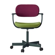 ［ 公式ストアモデル ・ 組立式 ] バーテブラ03 （vertebra03） 5本脚 KG825KSG0810C 本体 :  G1 / ダークグリーン ナイロン双輪キャスター ［ KS張地コンビ張り 座 : 8 / Basil×背 : 10 / Cranberry ]