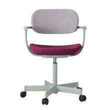 ［ 公式ストアモデル ・ 組立式 ] バーテブラ03 （vertebra03） 5本脚 KG825KSL1014C 本体 :  L4 / ペールオリーブ ナイロン双輪キャスター ［ KS張地コンビ張り 座 : 10 / Cranberry×背 : 14 / Foil ]