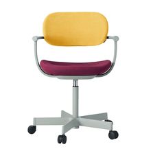 ［ 公式ストアモデル ・ 組立式 ] バーテブラ03 （vertebra03） 5本脚 KG825KSL1004C 本体 :  L4 / ペールオリーブ ナイロン双輪キャスター ［ KS張地コンビ張り 座 : 10 / Cranberry×背 : 4 / Mustard ]