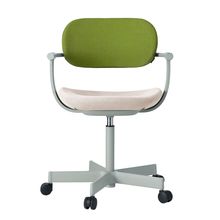 ［ 公式ストアモデル ・ 組立式 ] バーテブラ03 （vertebra03） 5本脚 KG825KSL1308C 本体 :  L4 / ペールオリーブ ナイロン双輪キャスター ［ KS張地コンビ張り 座 : 13 / Grain×背 : 8 / Basil ]