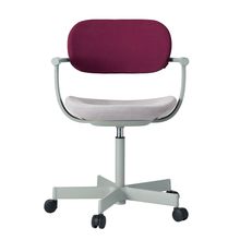 ［ 公式ストアモデル ・ 組立式 ] バーテブラ03 （vertebra03） 5本脚 KG825KSL1410C 本体 :  L4 / ペールオリーブ ナイロン双輪キャスター ［ KS張地コンビ張り 座 : 14 / Foil×背 : 10 / Cranberry ]