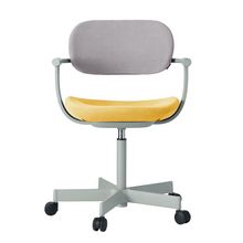 ［ 公式ストアモデル ・ 組立式 ] バーテブラ03 （vertebra03） 5本脚 KG825KSL0414C 本体 :  L4 / ペールオリーブ ナイロン双輪キャスター ［ KS張地コンビ張り 座 : 4 / Mustard×背 : 14 / Foil ]