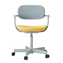 ［ 公式ストアモデル ・ 組立式 ] バーテブラ03 （vertebra03） 5本脚 KG825KSL0405C 本体 :  L4 / ペールオリーブ ナイロン双輪キャスター ［ KS張地コンビ張り 座 : 4 / Mustard×背 : 5 / Sea Breeze ]