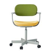 ［ 公式ストアモデル ・ 組立式 ] バーテブラ03 （vertebra03） 5本脚 KG825KSL0408C 本体 :  L4 / ペールオリーブ ナイロン双輪キャスター ［ KS張地コンビ張り 座 : 4 / Mustard×背 : 8 / Basil ]