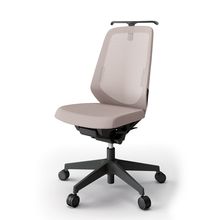 ノートチェア  KJ-150JVHM-T1Y3 ハイバック  樹脂脚  肘なし  ランバーサポート付  ハンガー付  抗ウイルス加工 プレーンメッシュバック ［T1×サンドイエロー］抵抗付ウレタン双輪キャスター