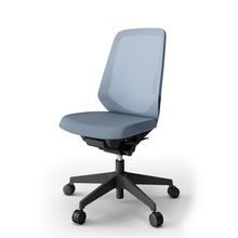 ノートチェア  KJ-150JE-T1B4 ハイバック / 樹脂脚 / ランバーサポート / テクスチャードメッシュ ナイロン双輪キャスター ［T1×ダックブルー］