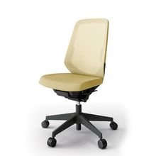 ノートチェア  KJ-150JE-T1U6 ハイバック / 樹脂脚 / ランバーサポート / テクスチャードメッシュ ナイロン双輪キャスター ［T1×カナリアイエロー］