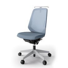ノートチェア  KJ-150JEH-GNB4 ハイバック / 樹脂脚 / ランバーサポート / ハンガー / テクスチャードメッシュ ナイロン双輪キャスター ［GN×ダックブルー］