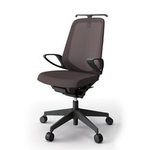 ノートチェア  KJ-156JVHM-T1H2 ハイバック  樹脂脚  ループ肘  ランバーサポート付  ハンガー付  抗ウイルス加工 プレーンメッシュバック ［T1×チョコレートブラウン］抵抗付ウレタン双輪キャスター