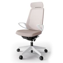 ノートチェア  KJ-156JEE-W9F6 エクストラハイバック / 樹脂脚 / ループ肘 / ランバーサポート / テクスチャードメッシュ ナイロン双輪キャスター ［W9×グレイッシュブラウン］