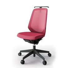 ノートチェア  KJ-170JVHM-T1M4 ハイバック  樹脂脚  肘なし  ランバーサポートなし  ハンガー付  抗ウイルス加工 プレーンメッシュバック ［T1×ラズベリーレッド］抵抗付ウレタン双輪キャスター