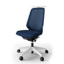 ノートチェア  KJ-170JVHM-W9B2 ハイバック  樹脂脚  肘なし  ランバーサポートなし  ハンガー付  抗ウイルス加工 プレーンメッシュバック ［W9×ネイビーブルー］抵抗付ウレタン双輪キャスター