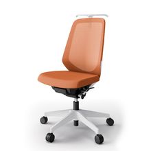 ノートチェア  KJ-170JVHM-W9D3 ハイバック  樹脂脚  肘なし  ランバーサポートなし  ハンガー付  抗ウイルス加工 プレーンメッシュバック ［W9×アンバーオレンジ］抵抗付ウレタン双輪キャスター