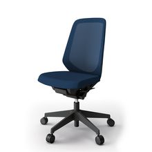 ノートチェア  KJ-170JVM-T1B2 ハイバック  樹脂脚  肘なし  ランバーサポートなし 抗ウイルス加工 プレーンメッシュバック ［T1×ネイビーブルー］抵抗付ウレタン双輪キャスター