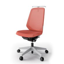 ノートチェア  KJ-170JEH-GND4 ハイバック / 樹脂脚 / ハンガー / テクスチャードメッシュ ナイロン双輪キャスター ［GN×パーシモンオレンジ］