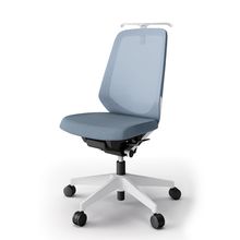 ノートチェア  KJ-170JEH-W9B4 ハイバック / 樹脂脚 / ハンガー / テクスチャードメッシュ ナイロン双輪キャスター ［W9×ダックブルー］