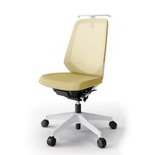 ノートチェア  KJ-170JEH-W9U6 ハイバック / 樹脂脚 / ハンガー / テクスチャードメッシュ ナイロン双輪キャスター ［W9×カナリアイエロー］