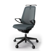 ノートチェア  KJ-176JVH-T1W2 ハイバック  樹脂脚  ループ肘  ランバーサポートなし  ハンガー付  抗ウイルス加工 プレーンメッシュバック ナイロン双輪キャスター ［T1×オフブラック］