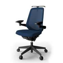 ノートチェア  KJ-177JVHM1T1B2 ハイバック  樹脂脚  アジャスタブル肘  ランバーサポートなし  ハンガー付  抗ウイルス加工 プレーンメッシュバック ［T1×ネイビーブルー］抵抗付ウレタン双輪キャスター