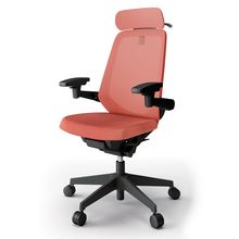 ノートチェア  KJ-177JEX2T1D4 エクストラハイバック / 樹脂脚 / アジャスタブル肘 / ハンガー / テクスチャードメッシュ ナイロン双輪キャスター ［T1×パーシモンオレンジ］