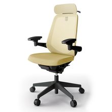 ノートチェア  KJ-157JEX2T1U6 エクストラハイバック / 樹脂脚 / アジャスタブル肘 / ランバーサポート / ハンガー / テクスチャードメッシュ ナイロン双輪キャスター ［T1×カナリアイエロー］