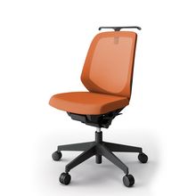 ノートチェア  KJ-180JVH-T1D3 ローバック  樹脂脚  肘なし  ランバーサポートなし  ハンガー付  抗ウイルス加工 プレーンメッシュバック ナイロン双輪キャスター ［T1×アンバーオレンジ］